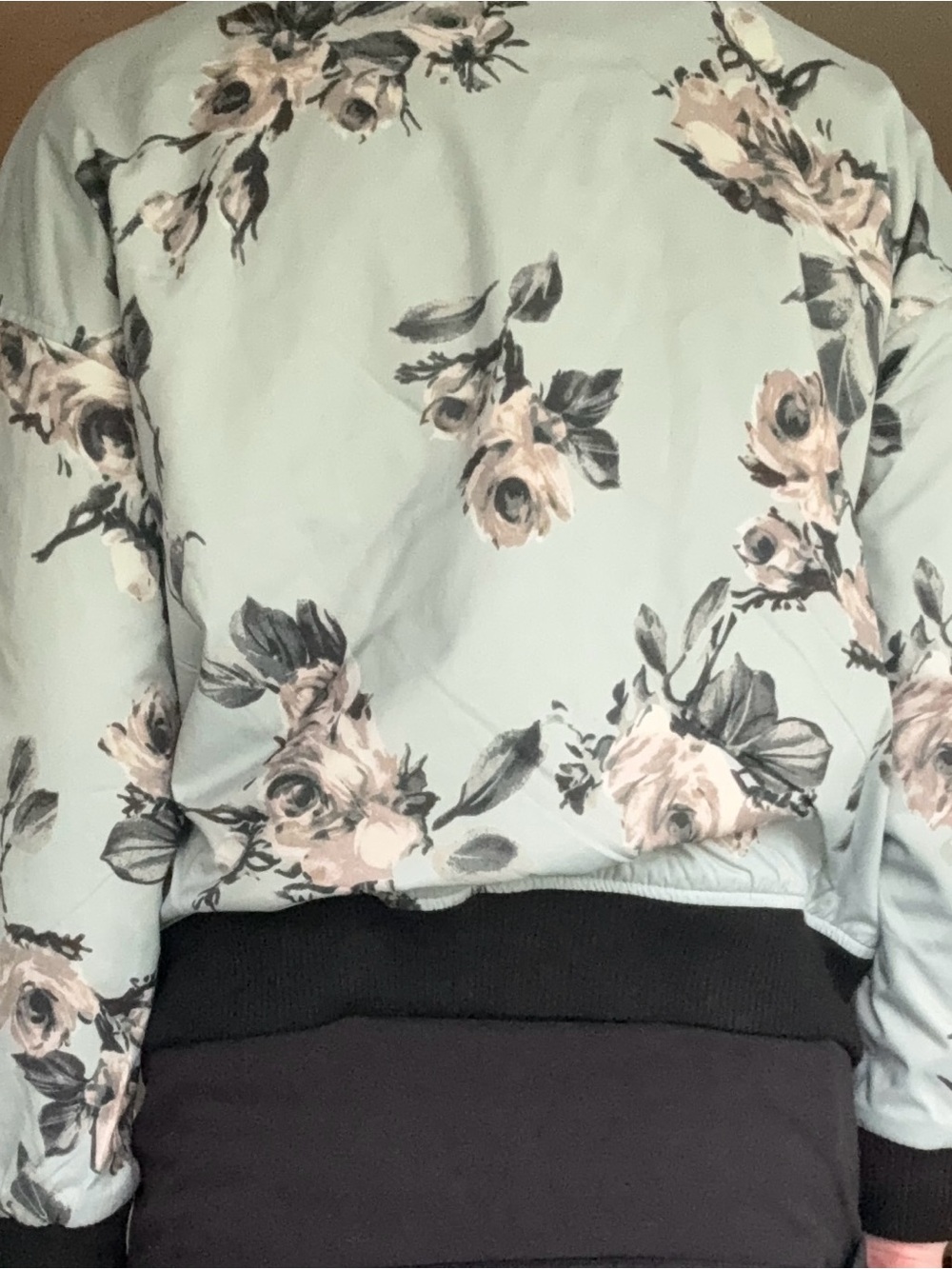 i joan Floral Satin Bomber Jacket in Icy Blue - Medium - Picture 3 of 8